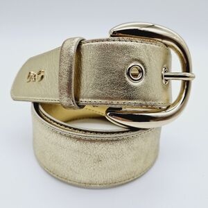 DOLCE & GABBANA | gold metallic Italian leather belt